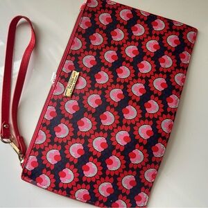 Trina Turk Red, Pink & Navy Floral-Print Wristlet Clutch